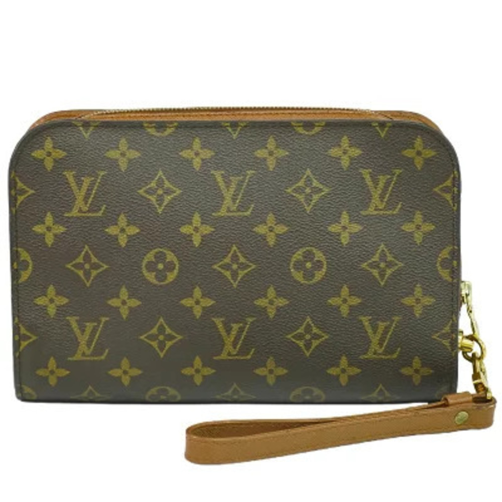 Louis Vuitton LV Orsay Monogram Clutch Bag Shoulder Brown